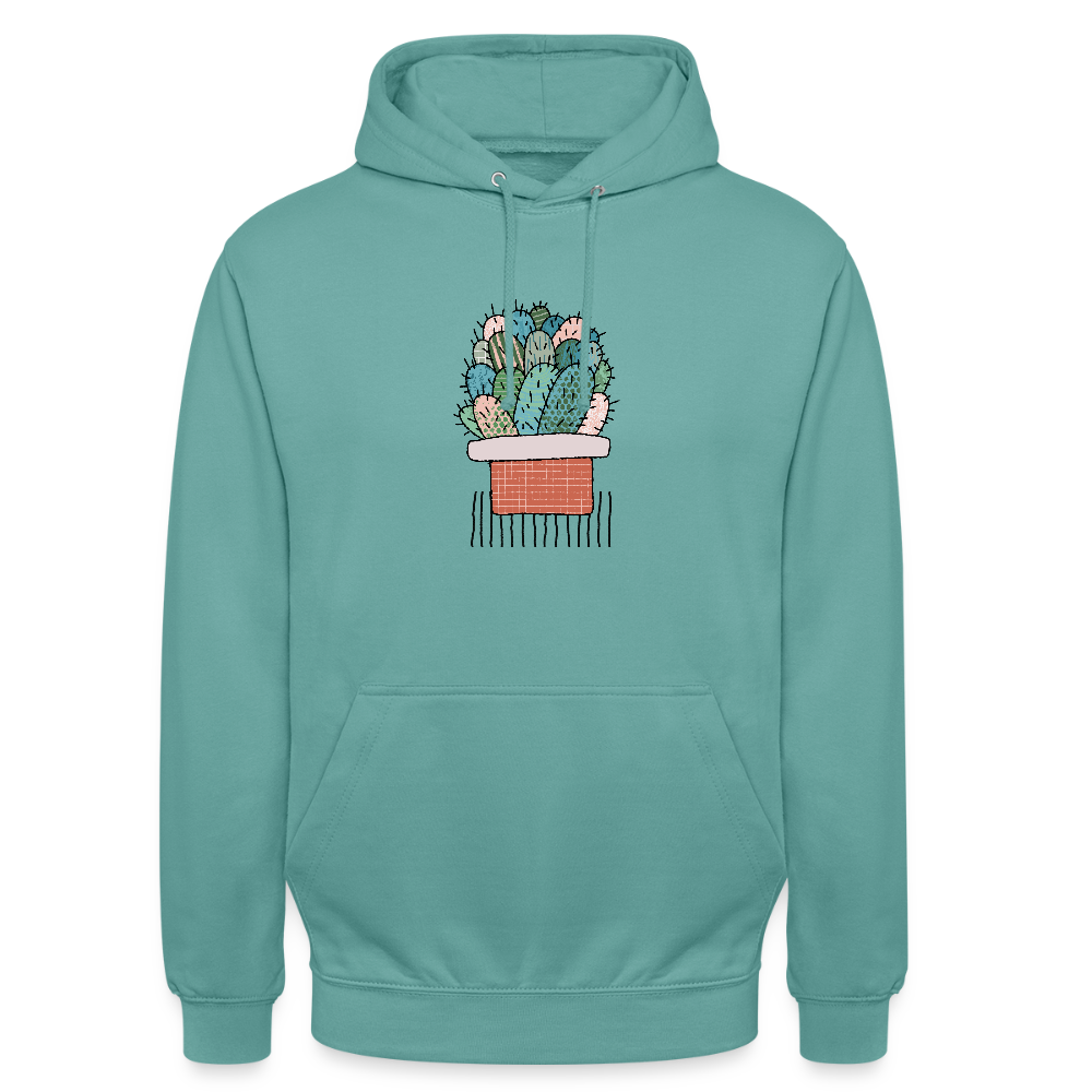 Unisex Hoodie "Kaktus in Terracotta" - Pastelltürkis