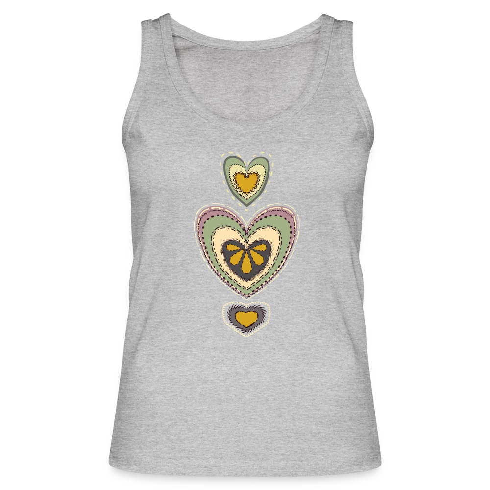 Oktober-Herzen - Frauen Bio Tank Top von Stanley & Stella - Grau meliert