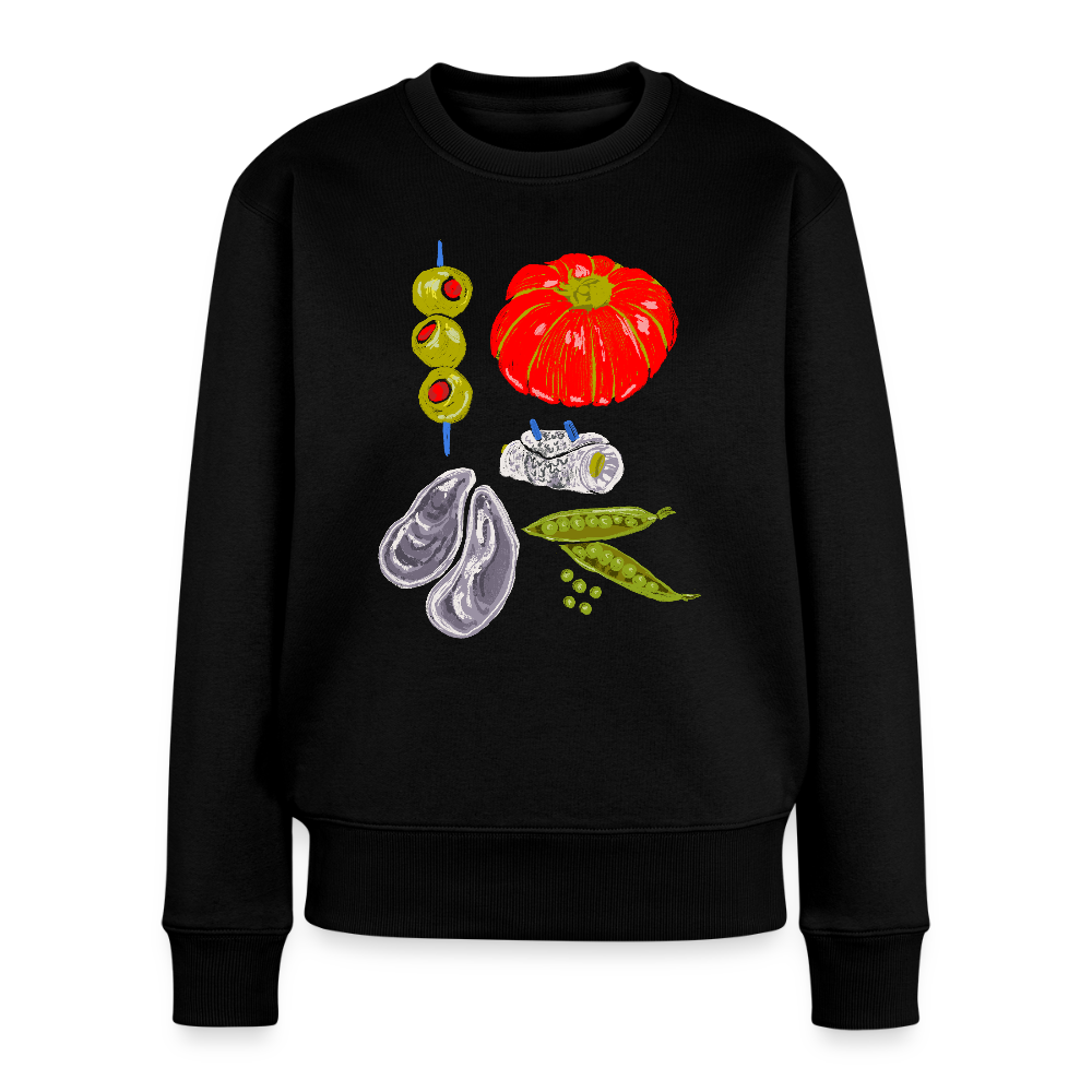 Frauen Premium Pullover - “Bon Appétit” - Schwarz
