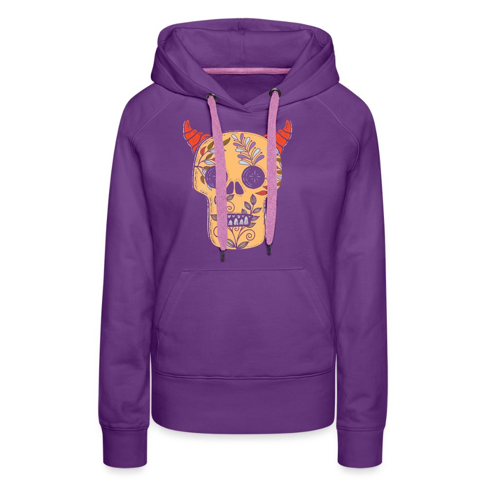 Frauen Premium Hoodie "Teufelsschädel" - Purple