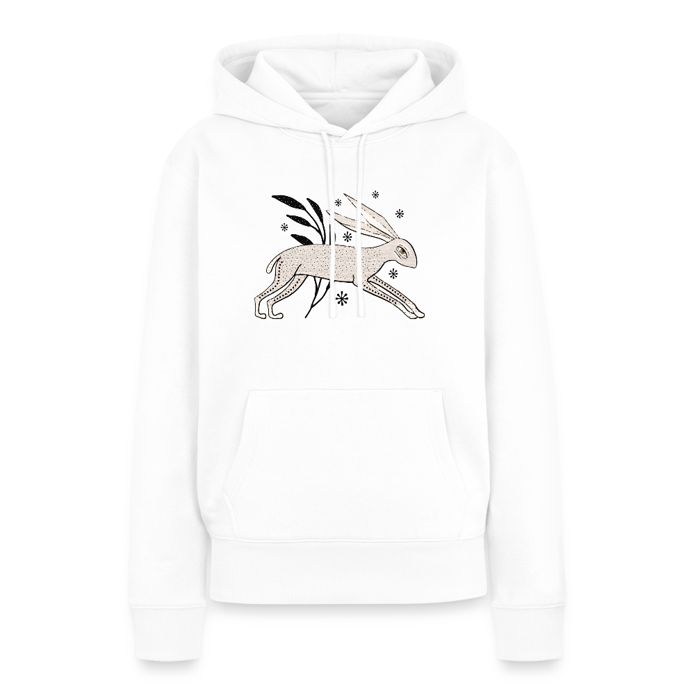 Frauen Premium Hoodie "Winterhase" - Weiß