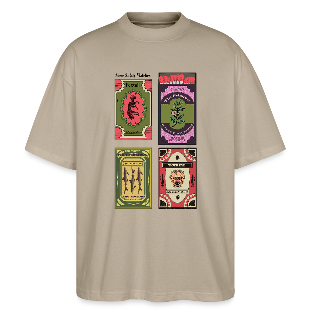 Stanley/Stella Oversized Unisex Bio T-Shirt - "Safety Matches" - Steingrau