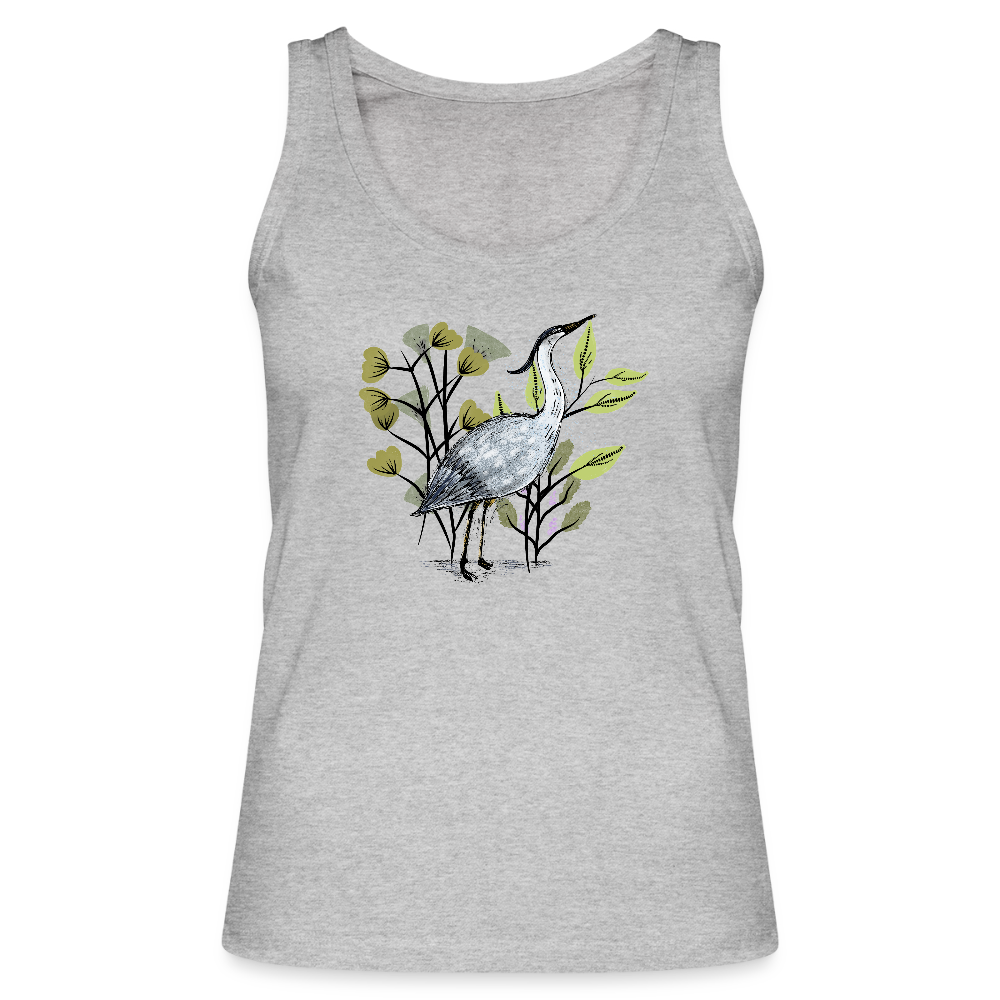 Frauen Bio Tank Top von Stanley & Stella - Reiher Illustration - Grau meliert