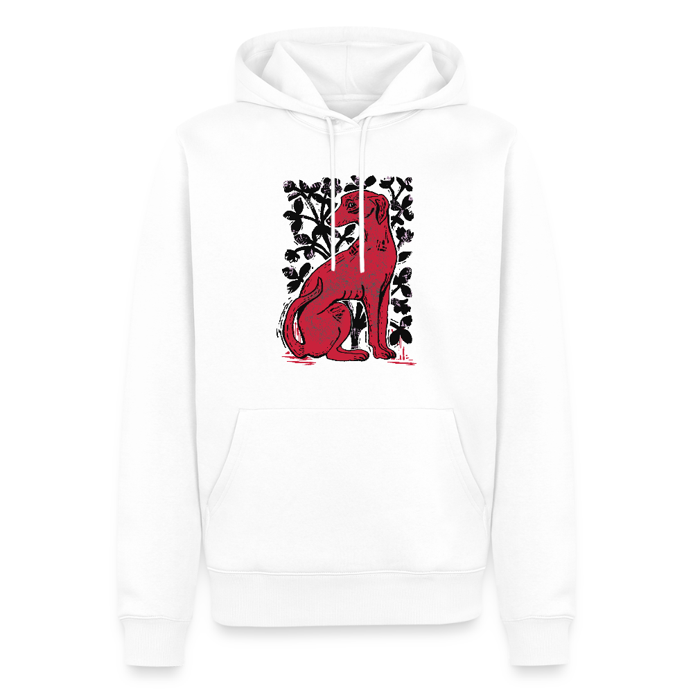 Men’s Premium Hoodie - “Medieval Dog” - Weiß