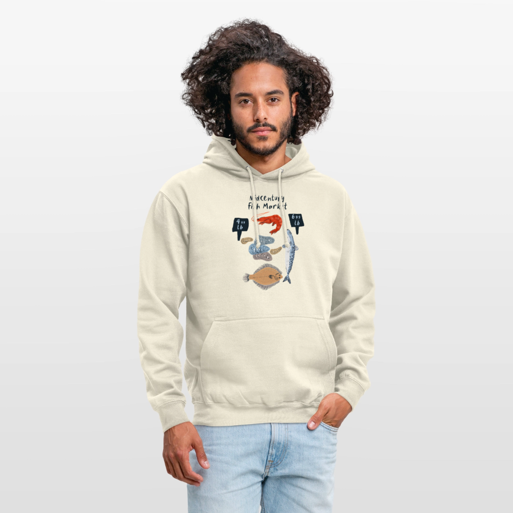 Unisex Hoodie - “Midcentury Fish Market” - Vanille-Milchshake