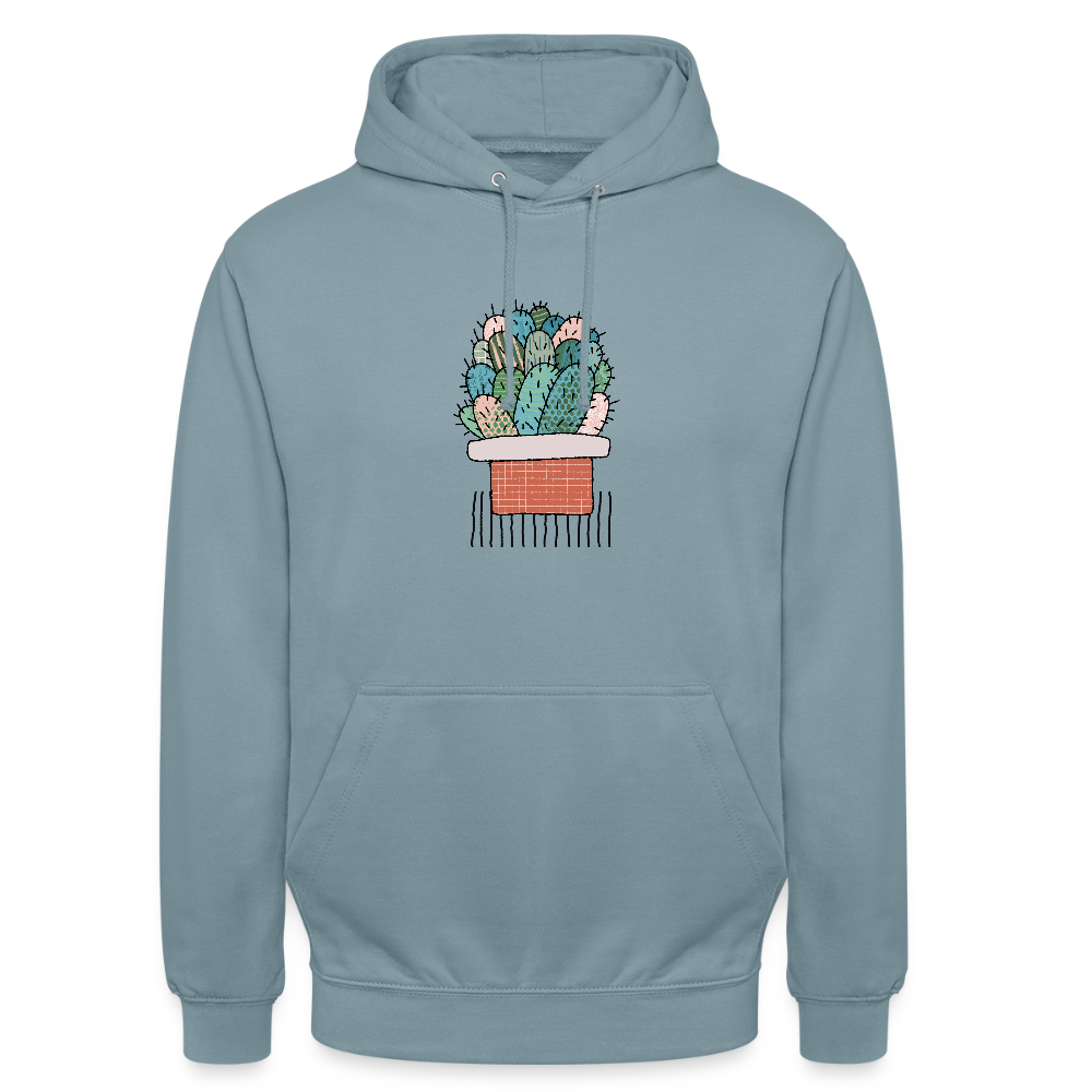Unisex Hoodie "Kaktus in Terracotta" - Nebelblau