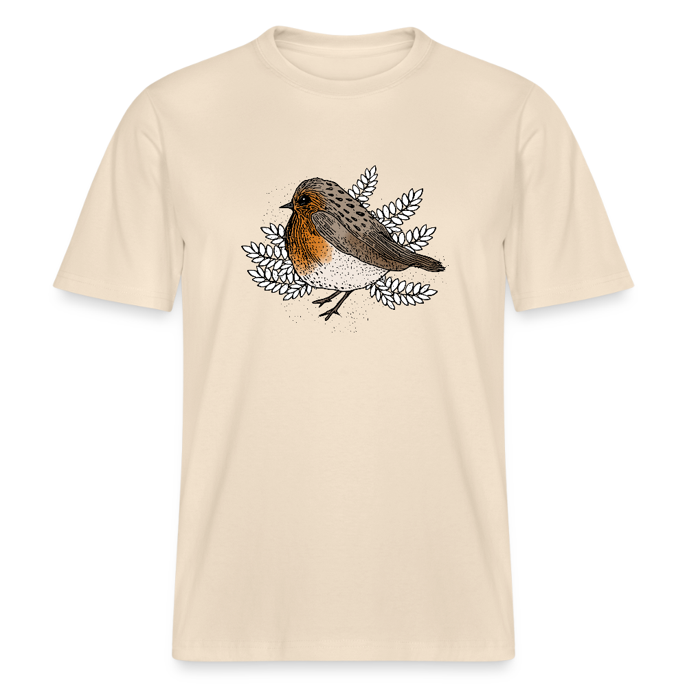 Stanley/Stella Relaxed Fit Unisex Bio-T-Shirt - "Rotkehlchen" - Weißgrau