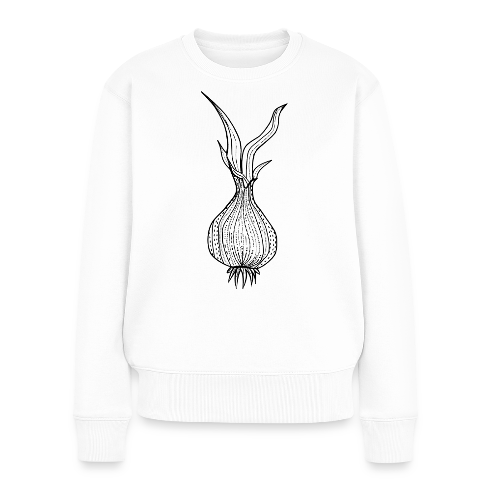 Frauen Premium Pullover "Doodle Zwiebel" - Weiß