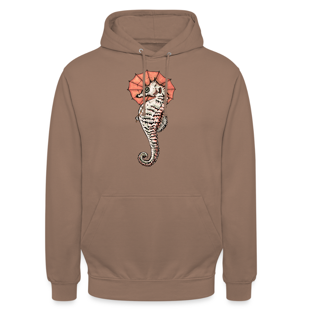 Unisex Hoodie - "Seepferdchen Mandarin" - Mokka