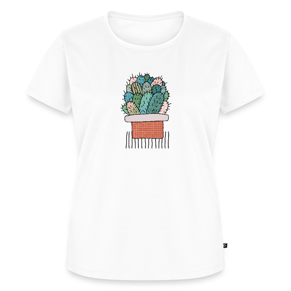 Frauen Premium T-Shirt "Kaktus in Terracotta" - Weiß