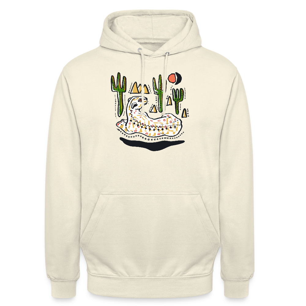 Unisex Hoodie - “Folkart Jaguar” - Vanille-Milchshake
