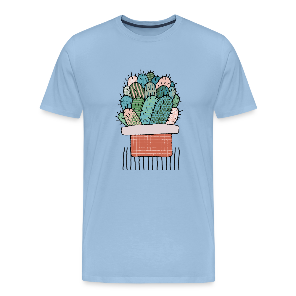 Männer Premium T-Shirt - "Kaktus in Terracotta" - Sky