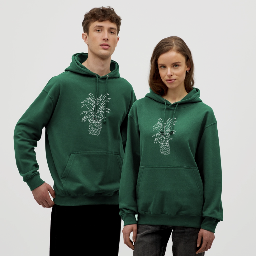 Unisex Hoodie "Grafische Ananas" - Flaschengrün