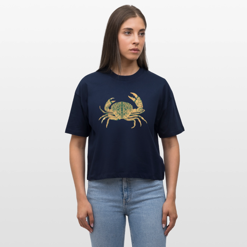 Stanley/Stella Frauen Boxy Bio-T-Shirt - “Vintage Taschenkrebs” - Navy