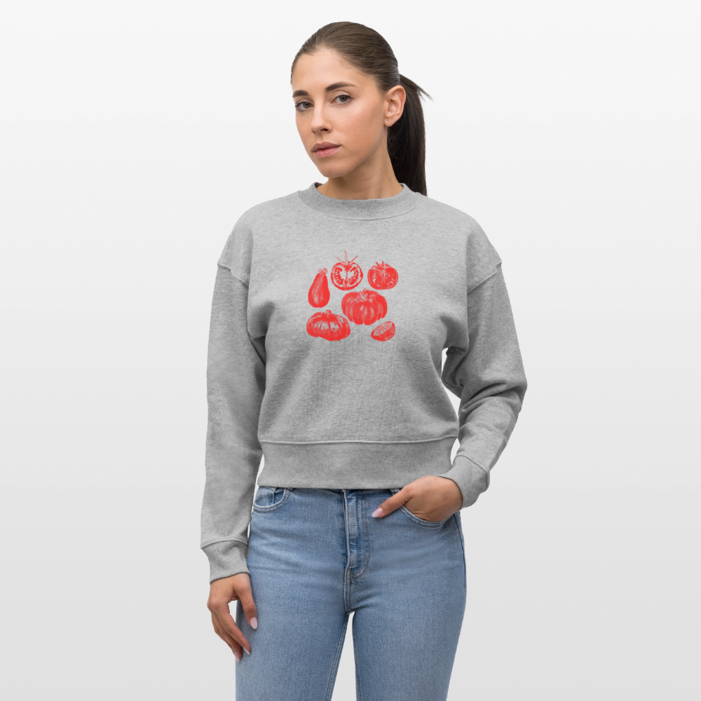 Stanley/Stella Cropped Frauen Bio-Sweatshirt - “Tomato Glow” - Grau meliert