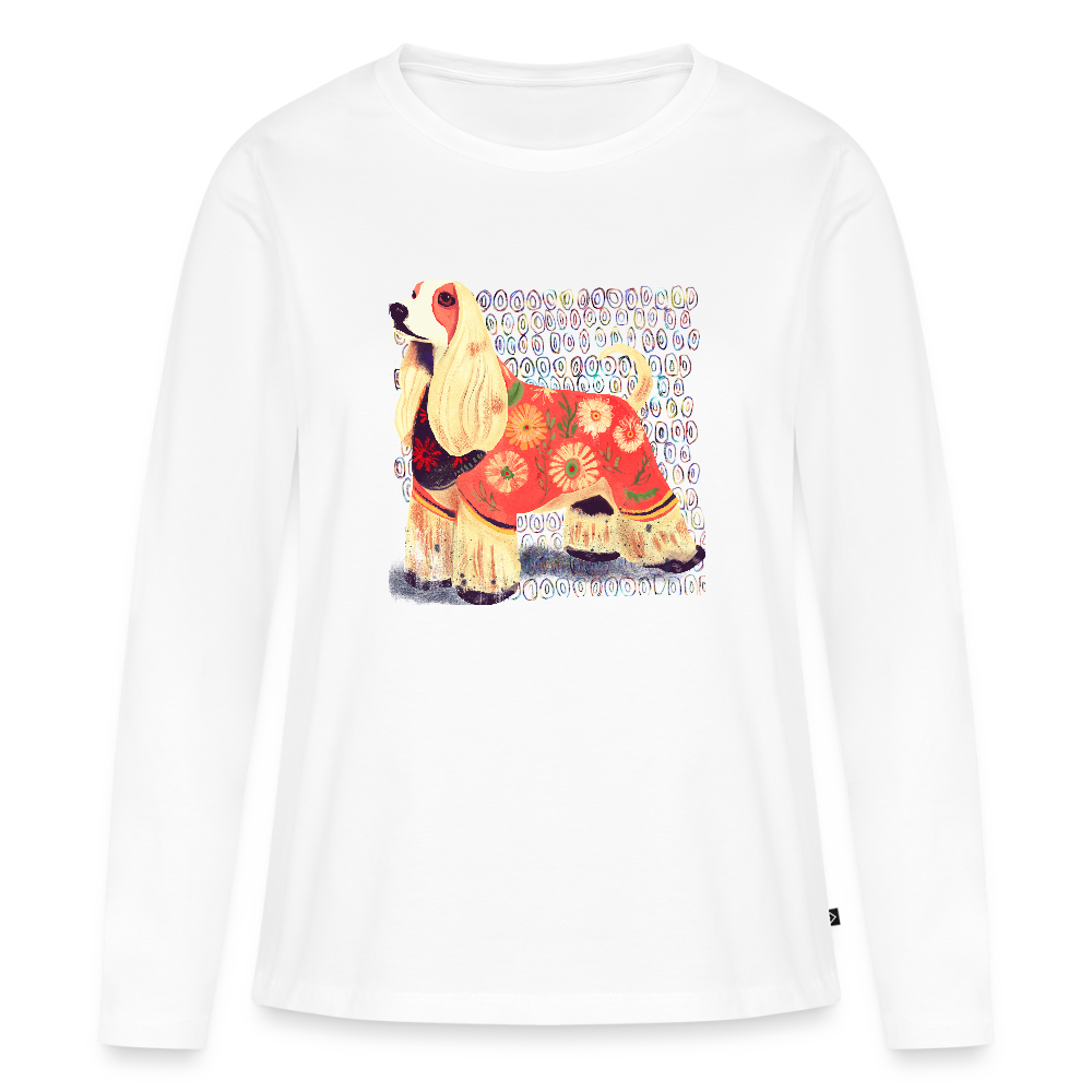Frauen Premium Langarmshirt - “Dog Figurine” - Weiß