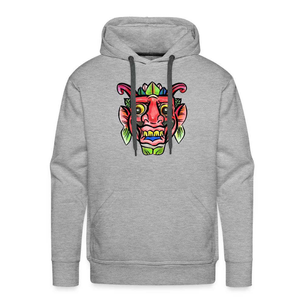 Men’s Premium Hoodie "Bunte Maske" - Grau meliert