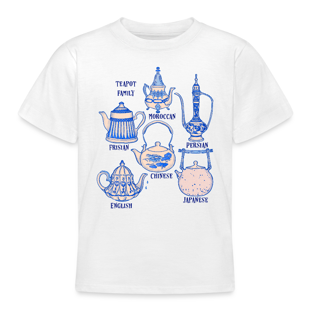 Teenager T-Shirt - “So Many Teapots” - Weiß