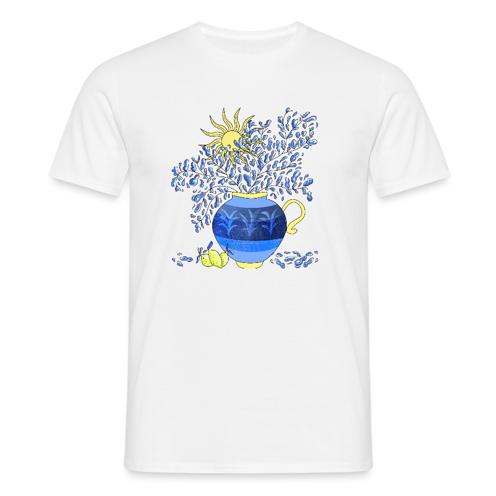Männer T-Shirt - "Vase mit Zitronen" - Weiß