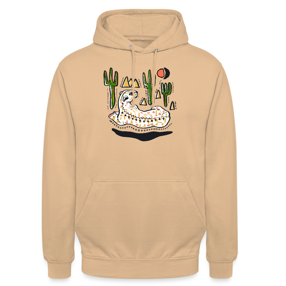 Unisex Hoodie - “Folkart Jaguar” - Pfirsich