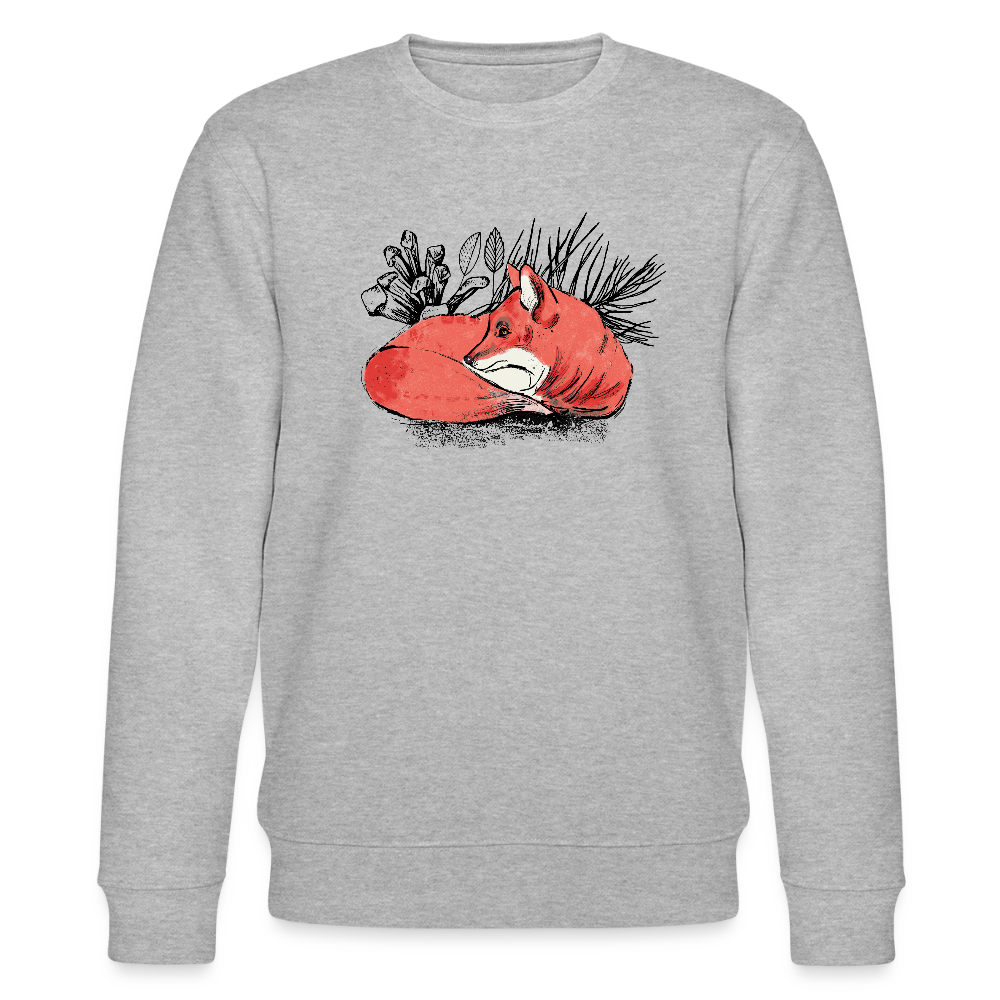 Männer Bio-Sweatshirt von Stanley & Stella - "Ruhender Fuchs" - Grau meliert