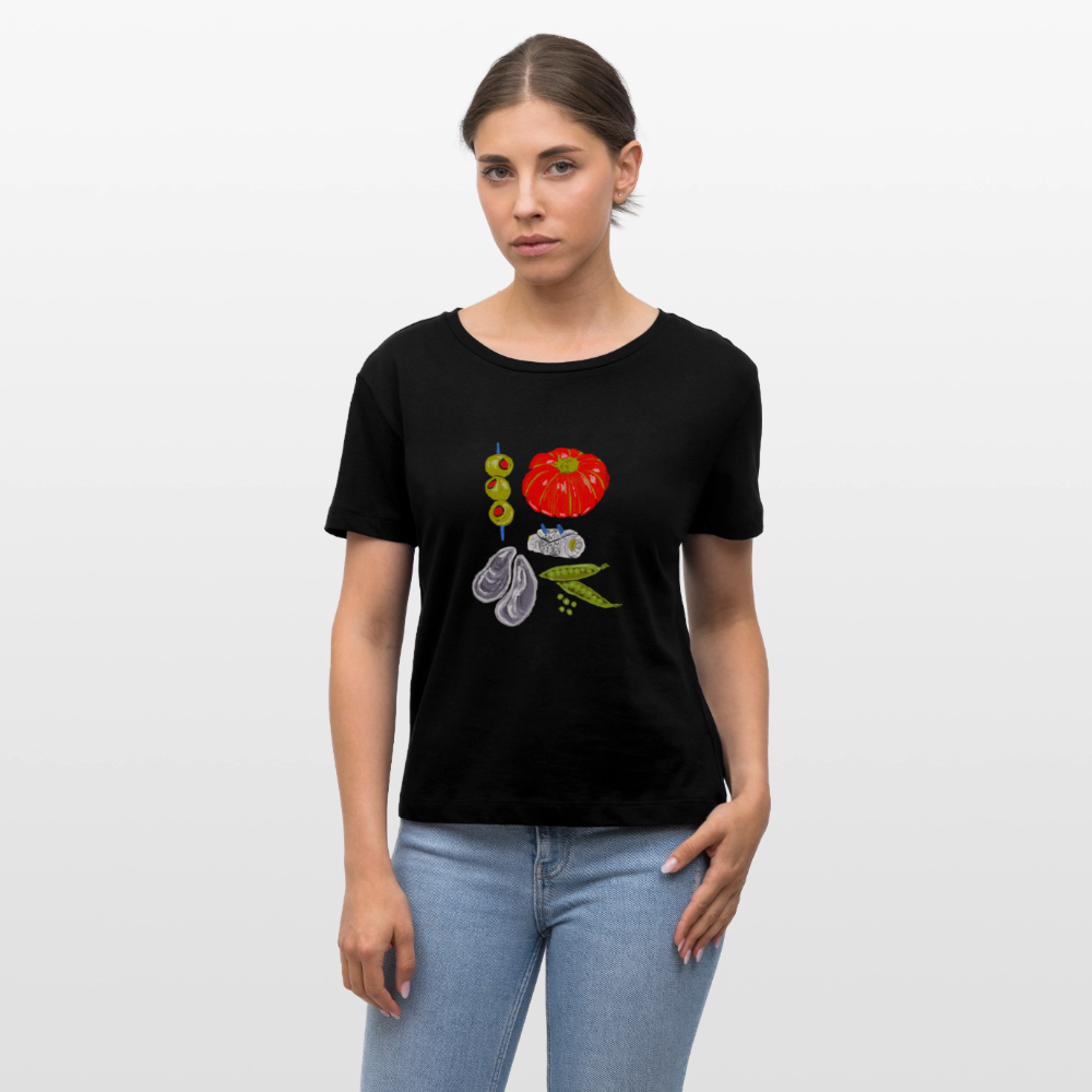Stanley/Stella Relaxed Rundhals Frauen Bio-T-Shirt - “Bon Appétit” - Schwarz