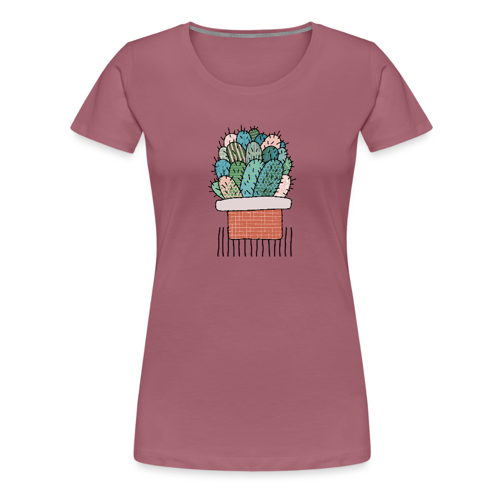 Frauen Premium T-Shirt "Kaktus in Terracotta" - Malve