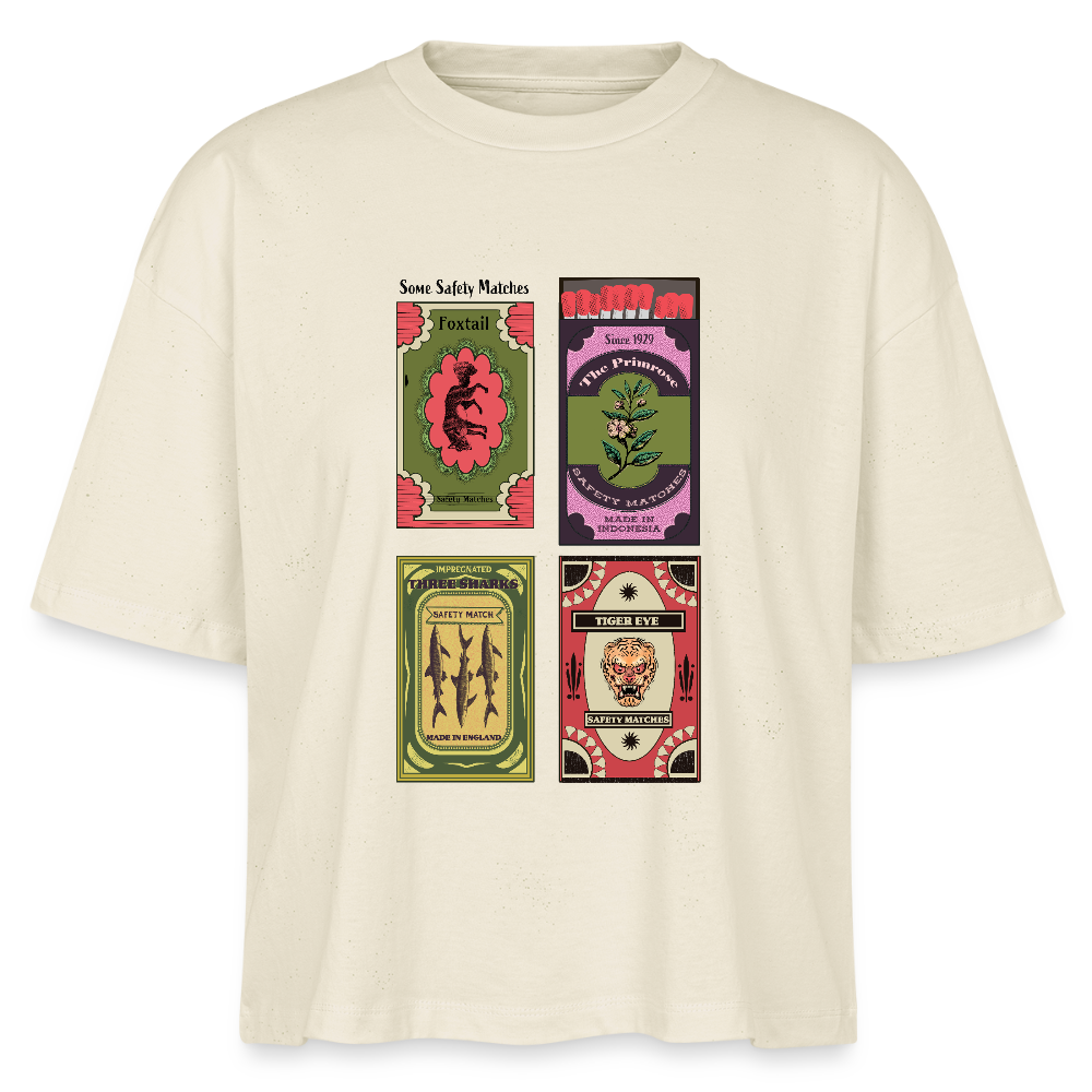 Stanley/Stella Frauen Boxy Bio-T-Shirt - "Safety Matches" - Weißgrau