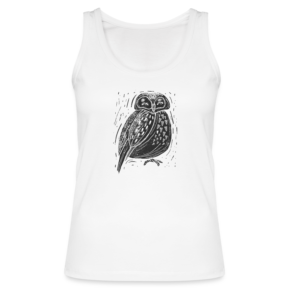 Frauen Bio Tank Top - "Graue Eule" - Weiß