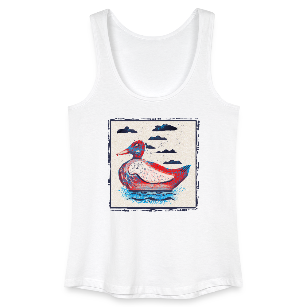 Frauen Bio Tank Top - “Blaurote Ente” - Weiß