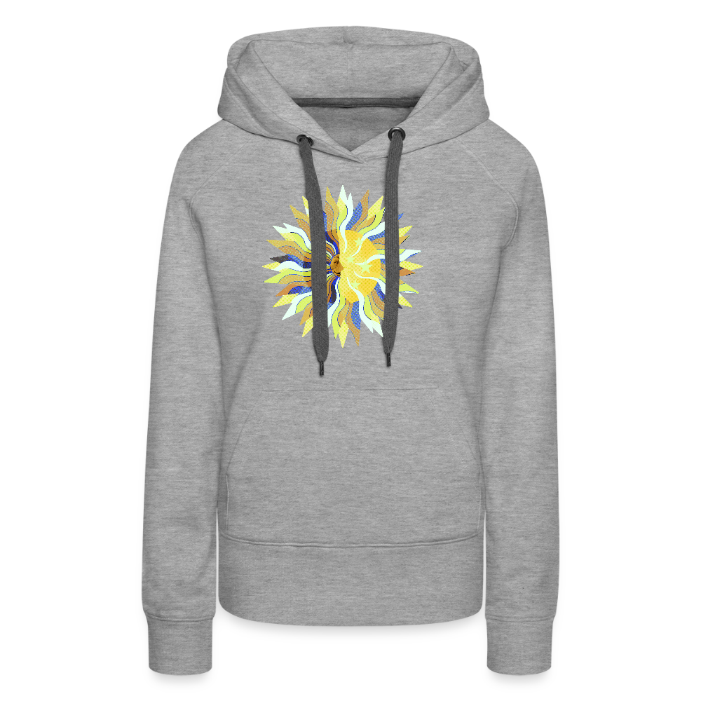 Frauen Premium Hoodie - "Sonne und Mond" - Grau meliert