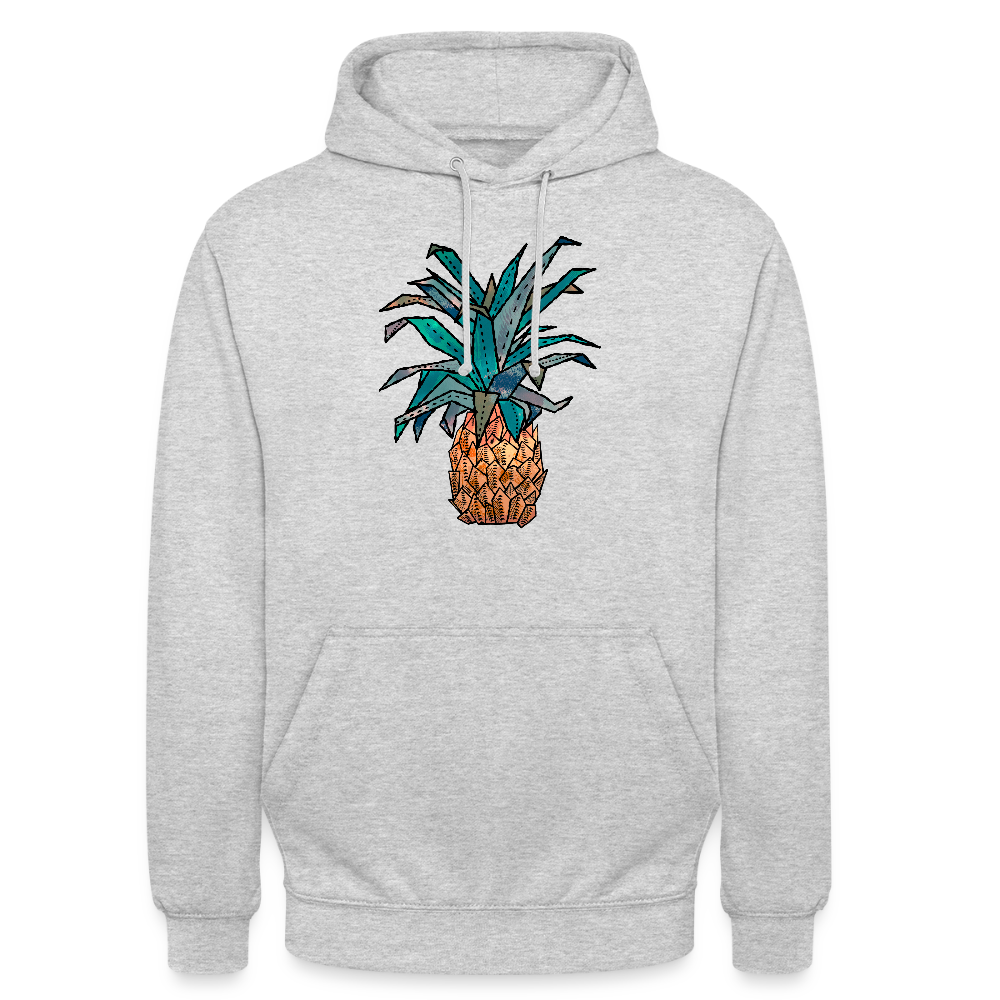 Unisex Hoodie "Ananas Bronze" - Hellgrau meliert