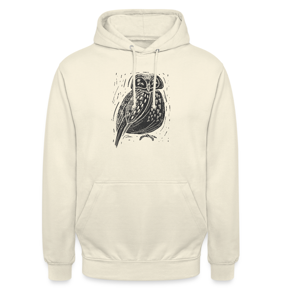 Unisex Hoodie - "Graue Eule" - Vanille-Milchshake