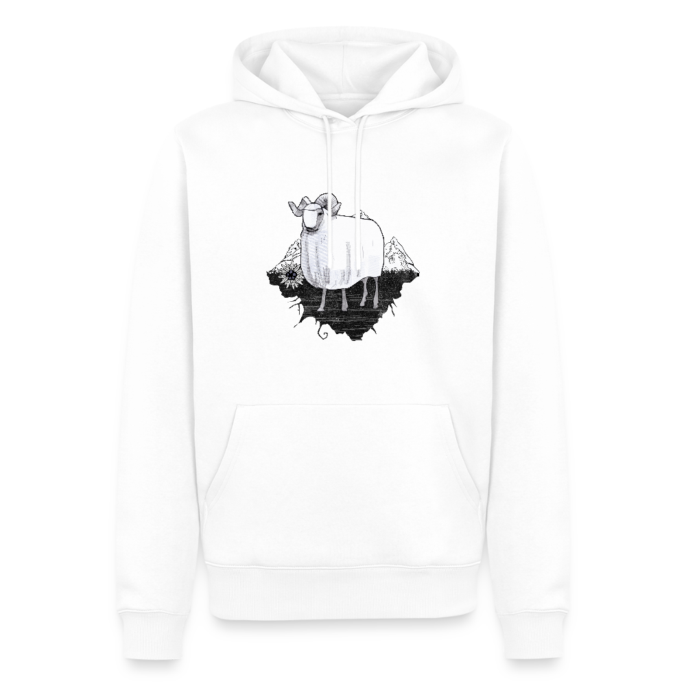 Men’s Premium Hoodie "Schaf in den Bergen" - Weiß