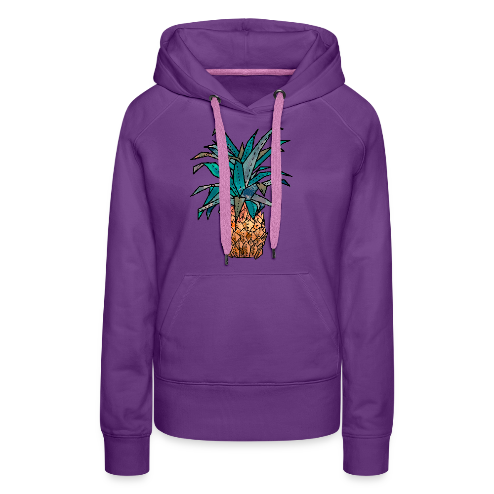 Frauen Premium Hoodie "Ananas Bronze" - Purple
