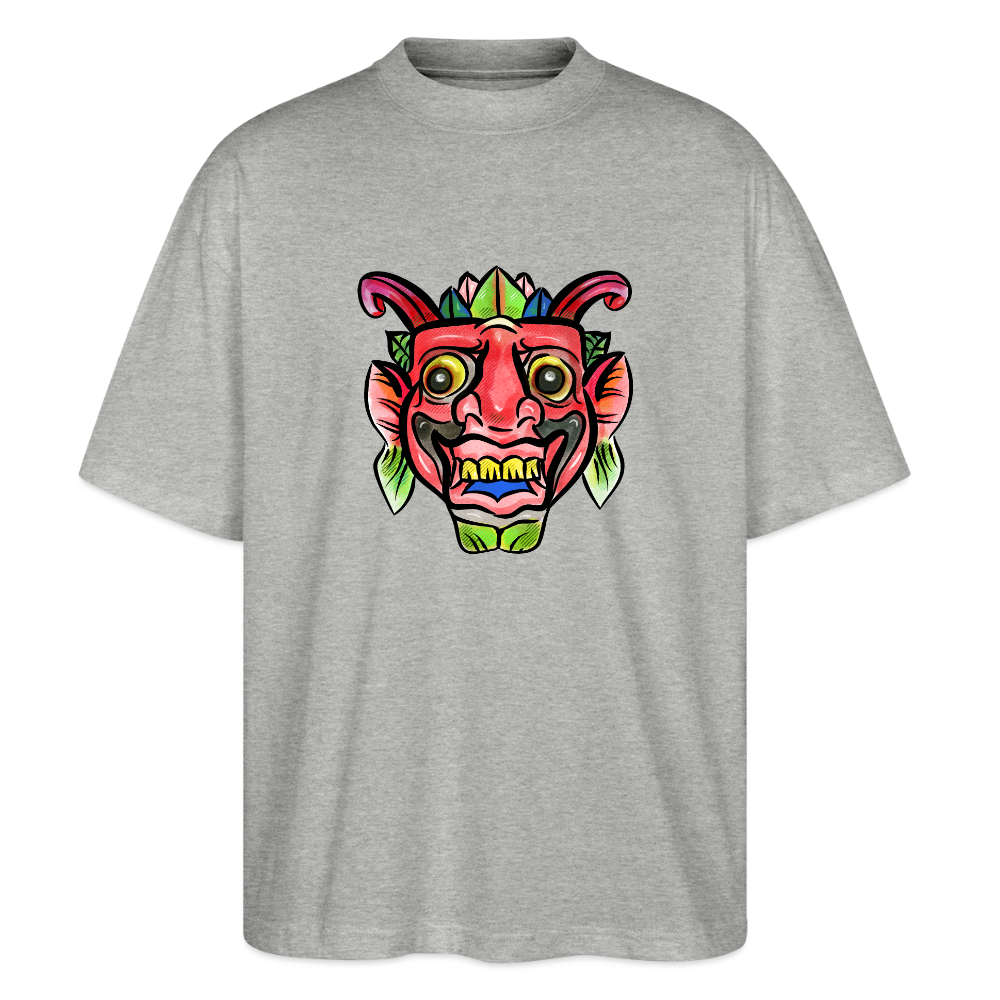 Stanley/Stella Oversized Unisex Bio T-Shirt -"Bunte Maske" - Grau meliert