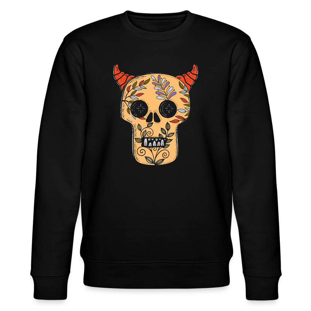 Männer Bio-Sweatshirt - "Teufelsschädel" - Schwarz