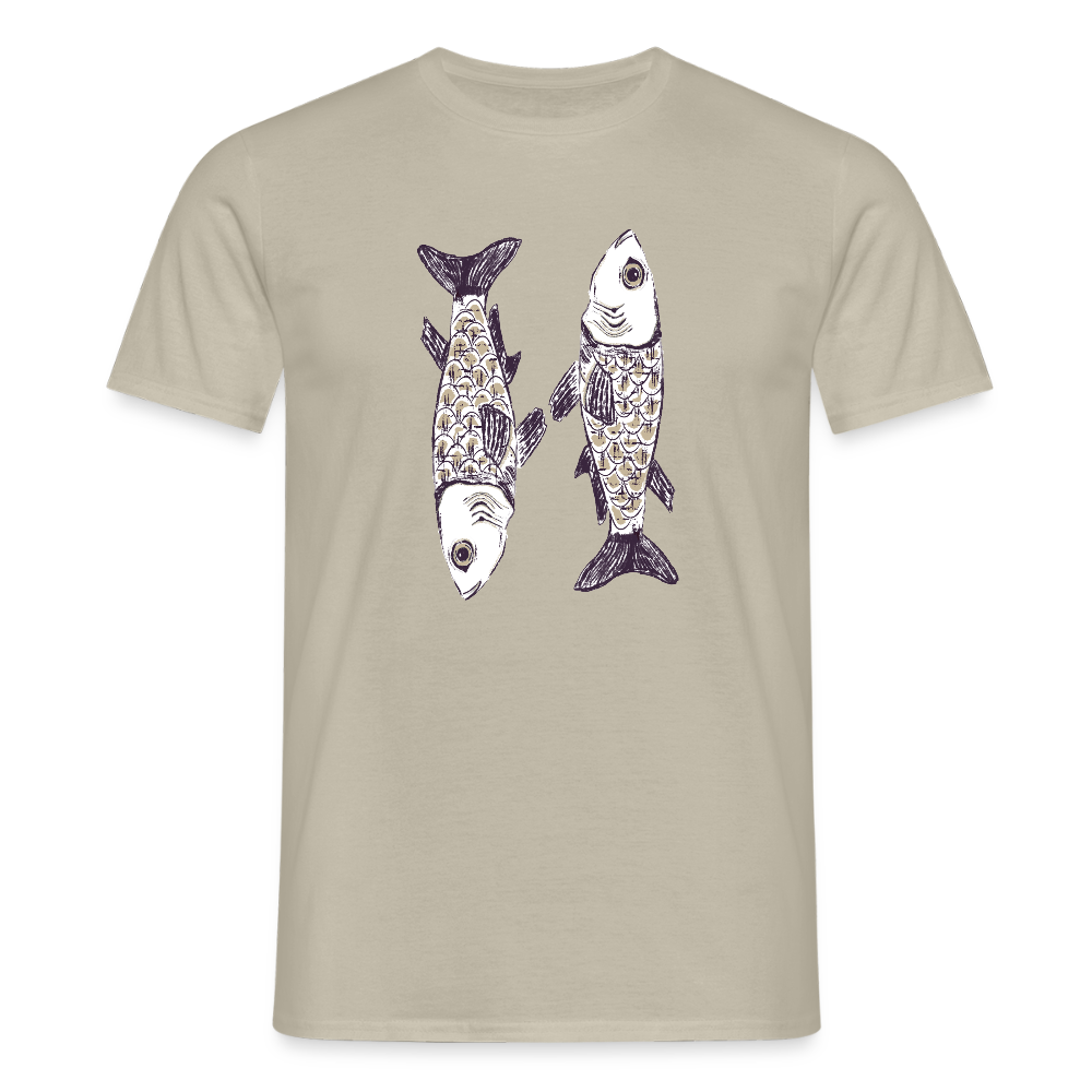 Männer T-Shirt - “Zwei Sardinen” - Sandbeige
