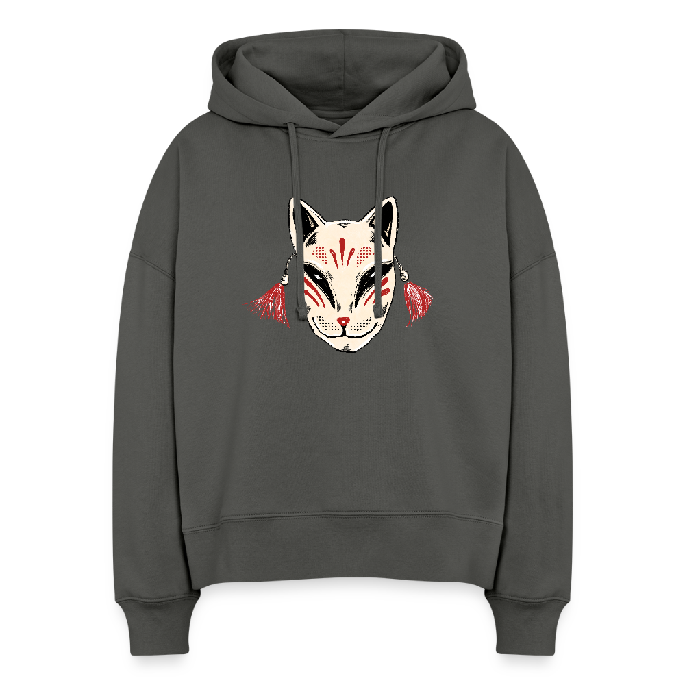 Stanley/Stella Boxy Frauen Bio Hoodie - “Japanische Maske” - Anthrazit