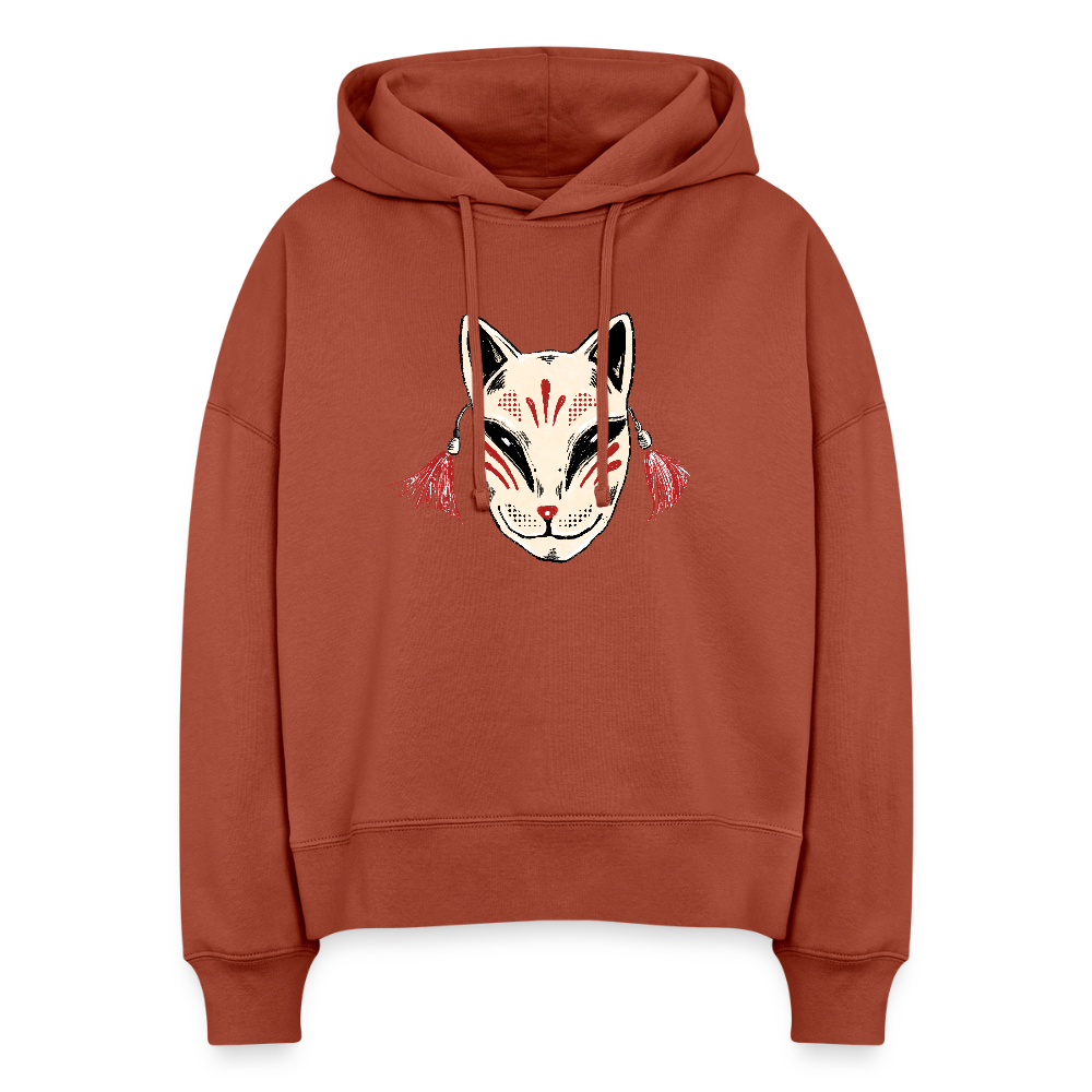 Stanley/Stella Boxy Frauen Bio Hoodie - “Japanische Maske” - Terrakotta