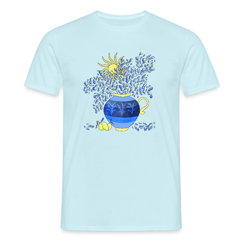 Männer T-Shirt - "Vase mit Zitronen" - Sky