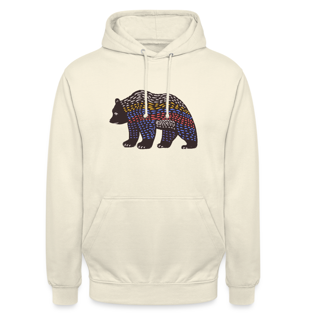 Unisex Hoodie "Bunter Grizzly" - Vanille-Milchshake