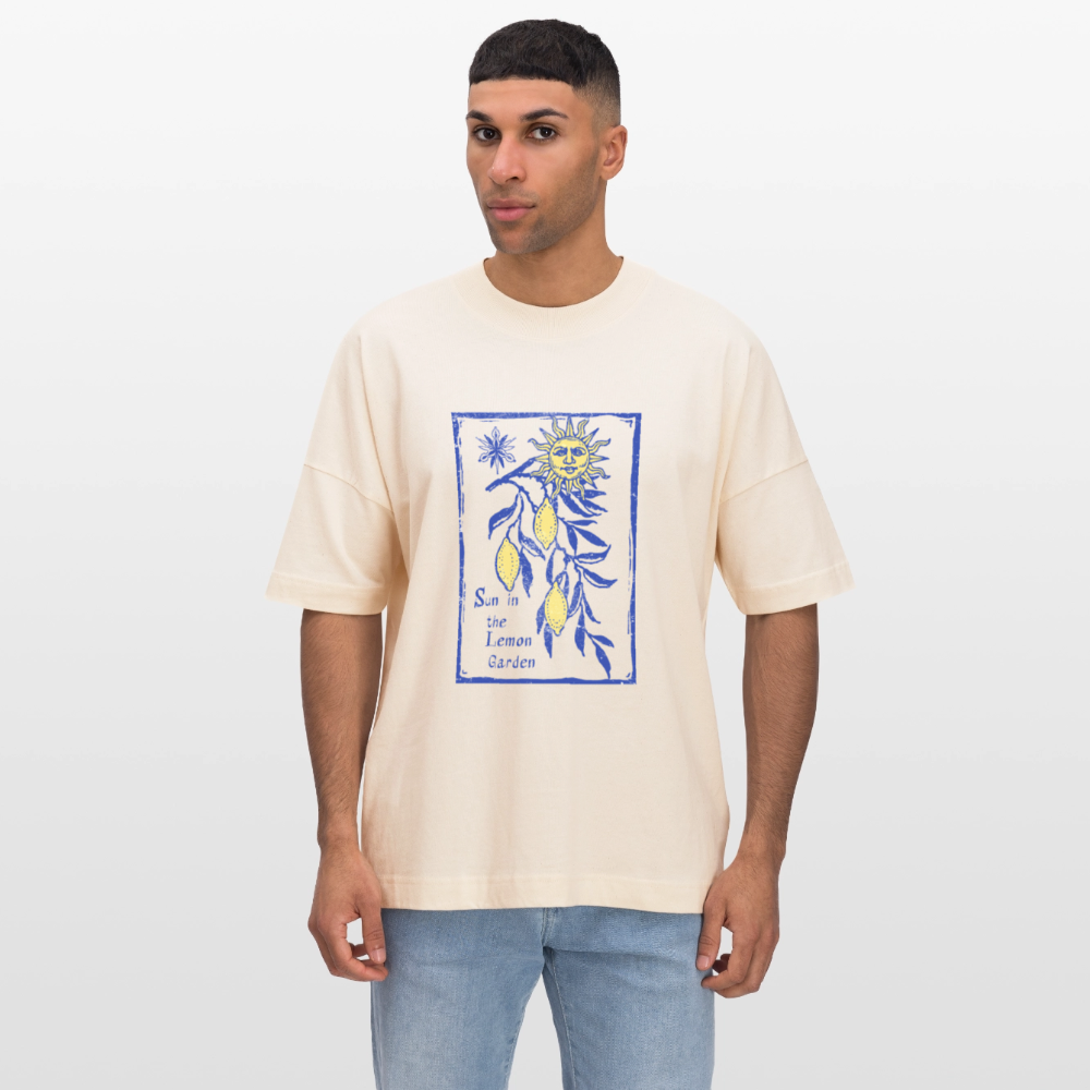 Stanley/Stella Oversized Unisex Bio T-Shirt - “Lemon Garden” - Weißgrau