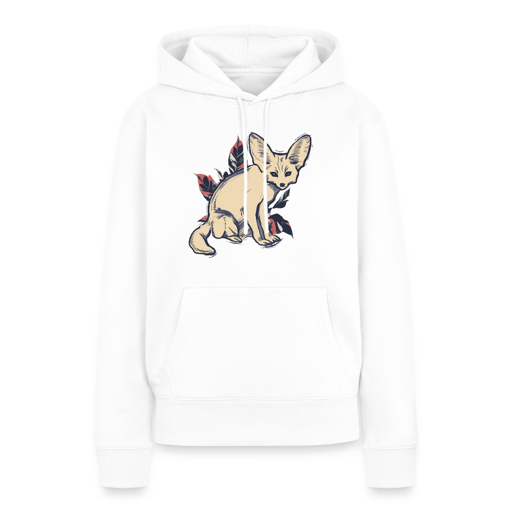 Frauen Premium Hoodie - "Vintage Wüstenfuchs" - Weiß