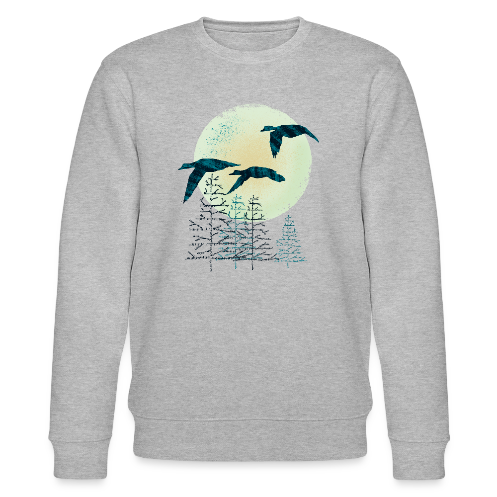 Männer Bio-Sweatshirt "Zugvögel" - Grau meliert