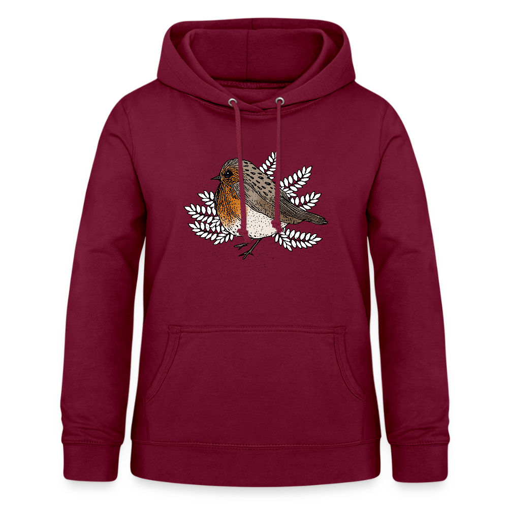 Frauen Kapuzenpullover "Rotkehlchen" - Bordeaux