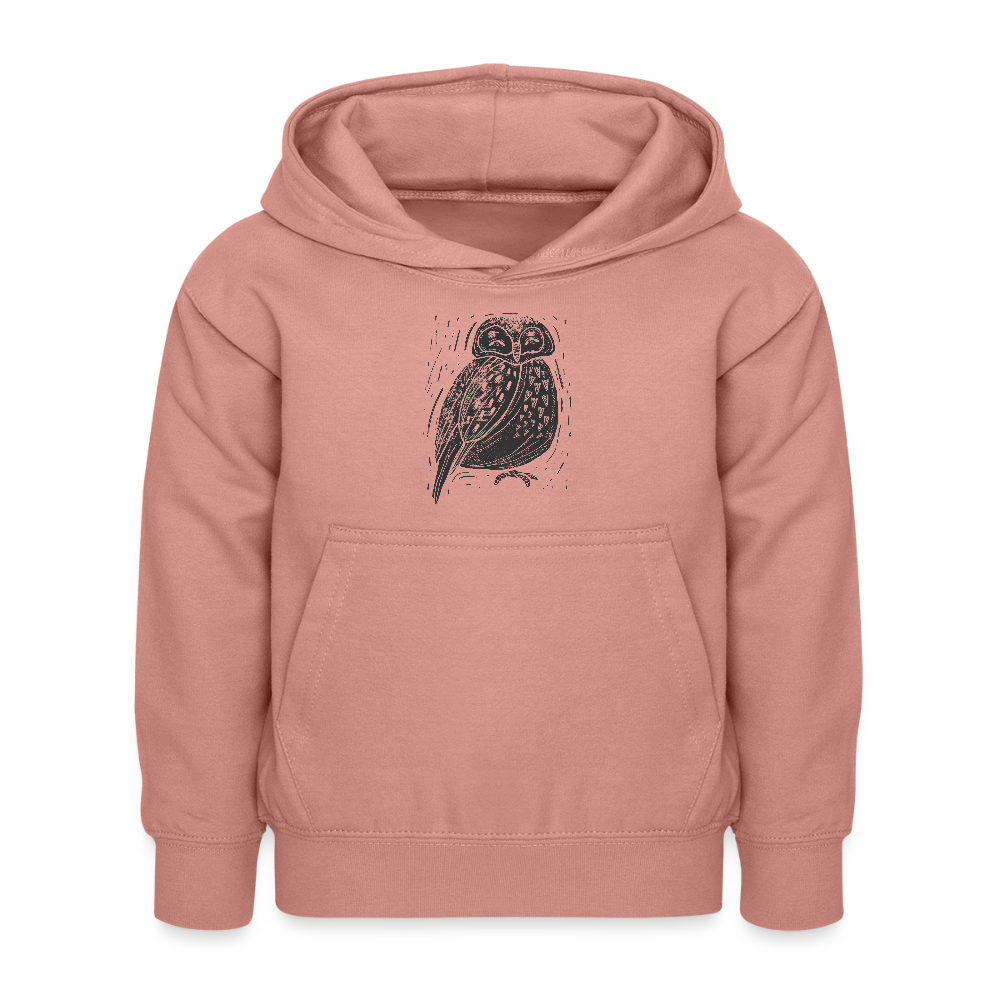 Kinder Hoodie - "Graue Eule" - Altrosa