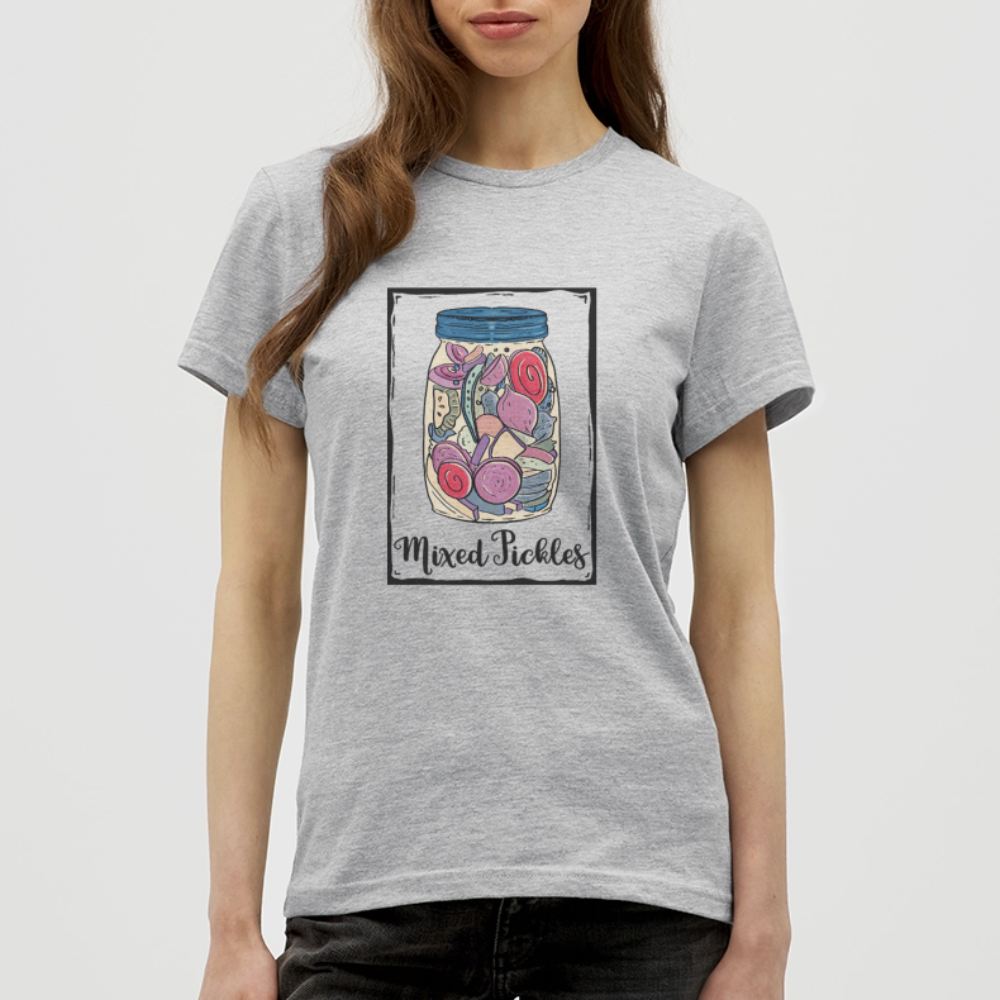 Frauen T-Shirt - “Mixed Pickles” - Grau meliert