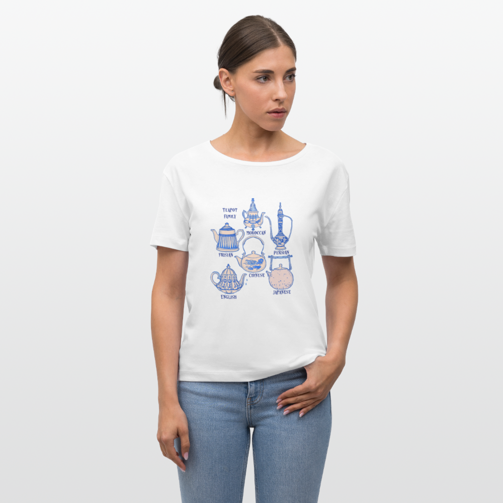 Stanley/Stella Relaxed Rundhals Frauen Bio-T-Shirt - “So Many Teapots” - Weiß