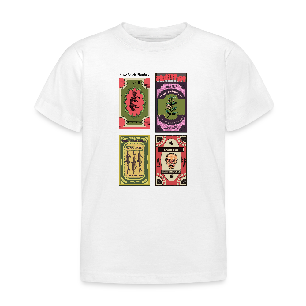 Kinder T-Shirt - "Safety Matches" - Weiß